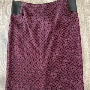 A Line Maroon Patterned Skirt